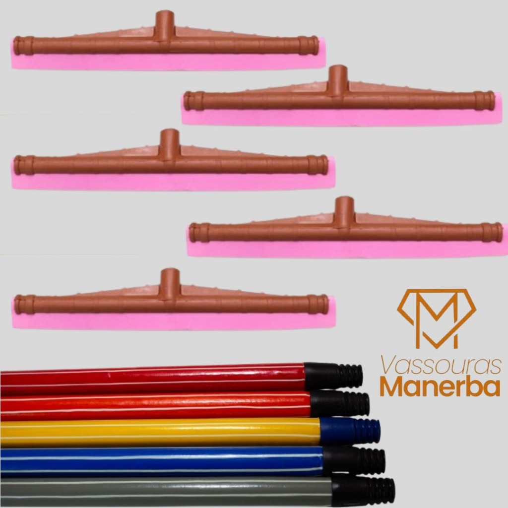 5 RODOS PLASTICO PUXA E SECA 40 CM COM 5 CABOS