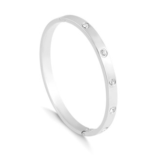Pulseira Bracelete Prata em Aço Prateado com Pontos de Luz Minimalista Ulip Acessórios Luxo em Oferta na Shopee