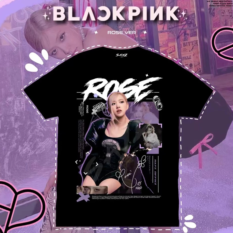 Camiseta T-shirt Unissex Rosé Grupo Kpop Blackpink em Oferta na Shopee