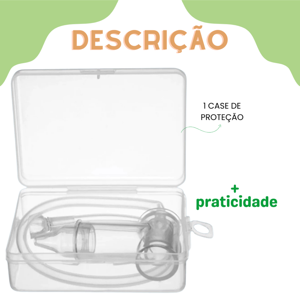 Aspirador Nasal limpa nariz entupido bebê infantil Com Estojo Sucção Com Ponta Original Buba
