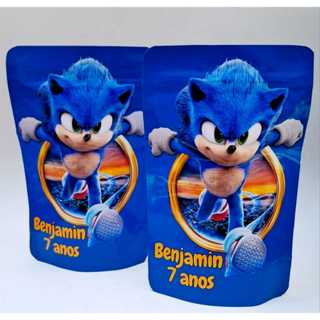 Saquinhos Metalizado 10x15 ou 12x19 Com Zip Lembrancinhas Stand Up Pouch zip Hérmetico Sonic e outros Temas em Oferta na Shopee