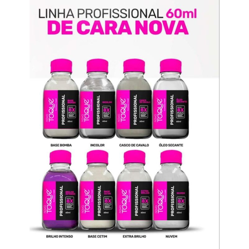Linha 60 Ml De Esmalte Repositor PROFISSIONAL Novo Toque rende muito em Oferta na Shopee