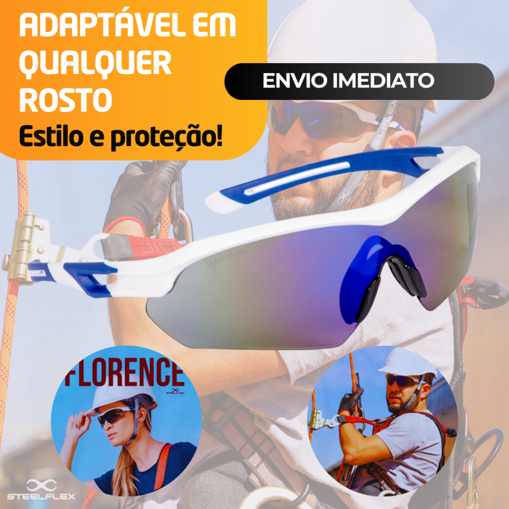 Óculos Proteção Segurança Espelhado EPI Esportivo Aventura Ciclismo Steelflex Envio Imediato