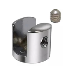 Suporte Fenda Metal Cromado Para Prateleira Vidro