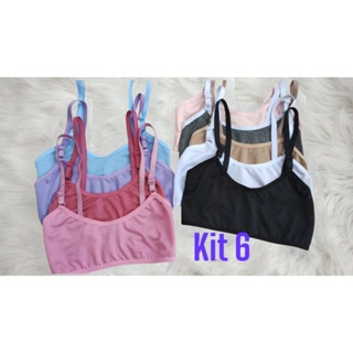 Kit 6 Sutiã Colegial Dia a Dia Básico Menina Moça Juvenil em Oferta na Shopee