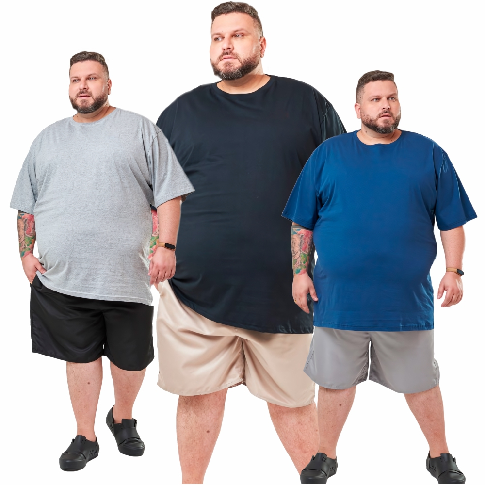Camisetas Camisa Plus Size Dry Fit Poliéster Corrida Academia Masculina Lisa Básica Grande G1,G2 ,G3 e G4