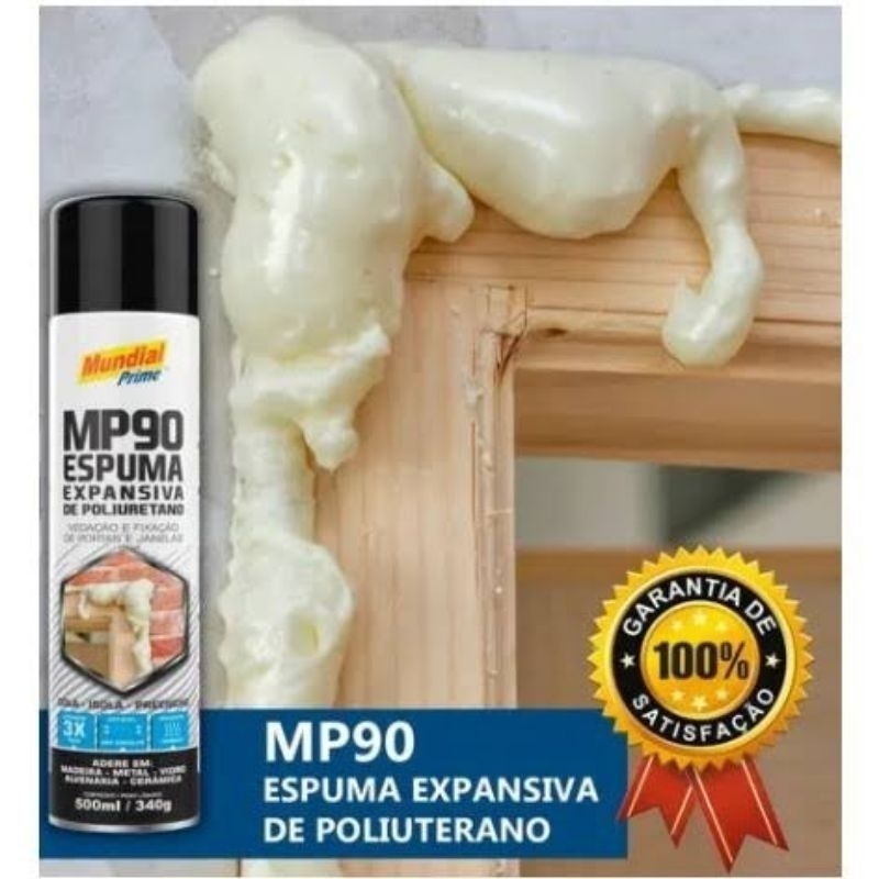 Espuma Expansiva  PU 500ML poliuretano uso geral para vedacao - Fácil Uso Com Aplicador em Oferta na Shopee