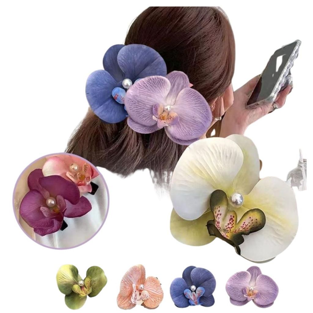 Presilha Prendedor De Cabelo Piranha Flor Orquidea Tendencia Blogueiras Mais Vendidas