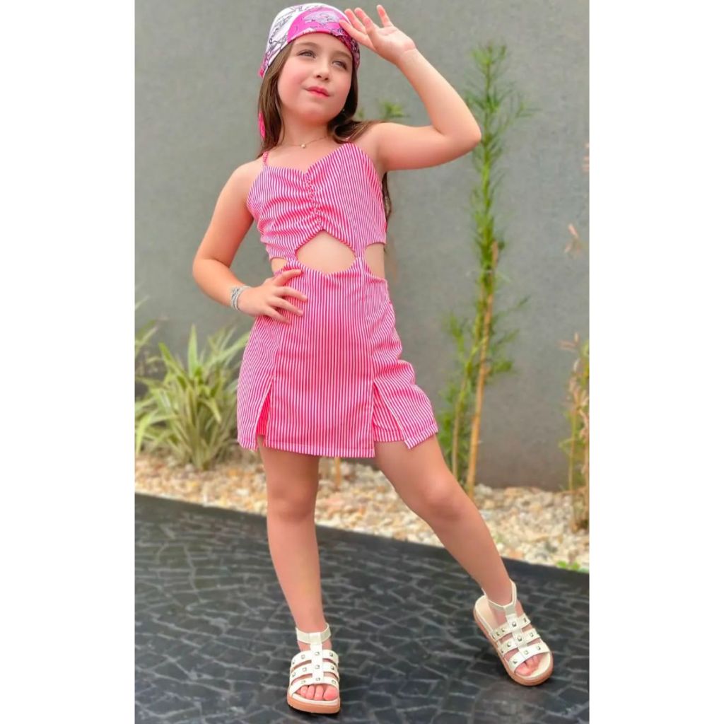 Macaquinho Infantil Estampados Vestido Estiloso Moda para Criança