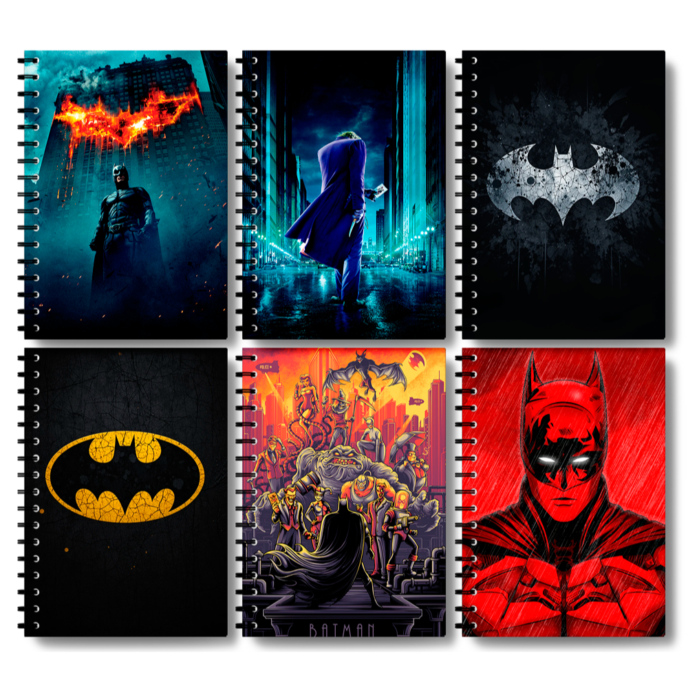 Adesivos Personalizado Capa para Caderno Batman [01-06] Herois Liga da Justica Coringa Homem Morcego