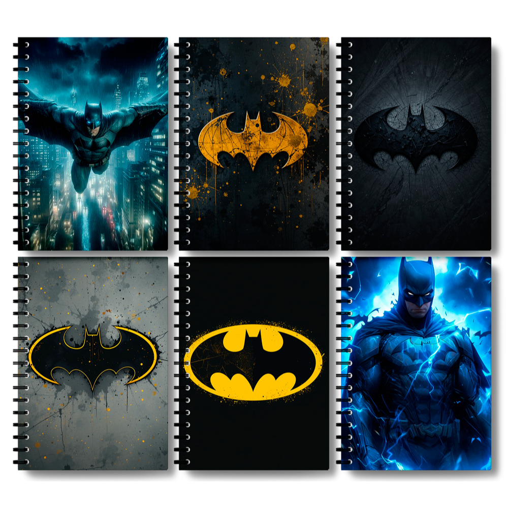 Adesivos Personalizado Capa para Caderno Batman [07-12] Herois Liga da Justica Coringa Homem Morcego