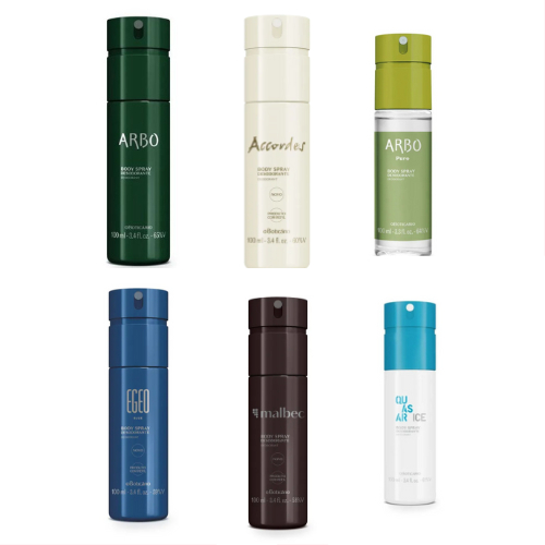 Body Spray Desodorante Arbo Puro, Malbec, Egeo, Accordes 100ml