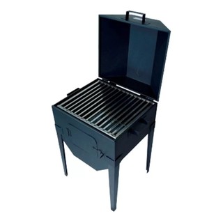Churrasqueira a Carvão Bafo Móvel Grelha em Inox 44 X 38 Cm Rhr
