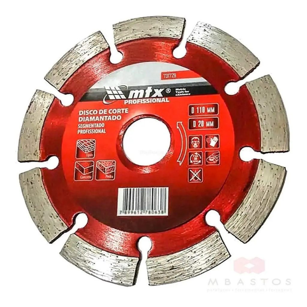 Disco De Corte Segmentado Diamantado 115X22,23mm Para Serra Mármore Esmerilhadeira Concreto Parede - Home & Living