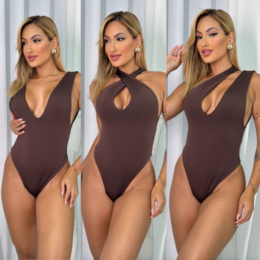 Body Feminino Suplex Regata 3 em 1 Cavado Forro Duplo Básico Moda Casual em Oferta na Shopee