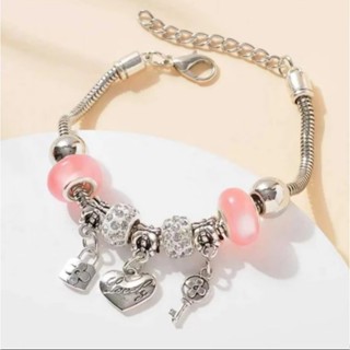 6 pulseira infantil com pingente no estilo pandora em Oferta na Shopee