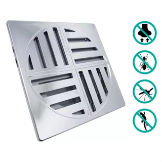 RALO GRELHA QUADRADA 10 X 10 Cromado ABS C/DISPOSITIVO ANTI-INSETO em Oferta na Shopee