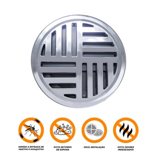 RALO GRELHA REDONDA 10 X 10 CROMADA ABS C/DISPOSITIVO ANTI-INSETO em Oferta na Shopee