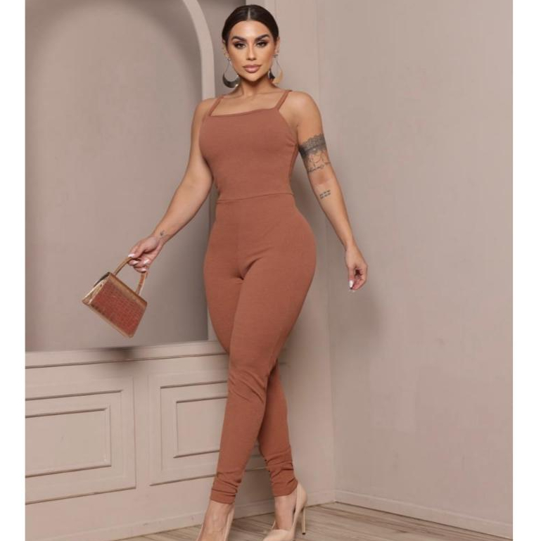 Macacão Virginia Sem Bojo Comprido Anarruga Premium Com Alça Modelador Moderno todas Ocasiões