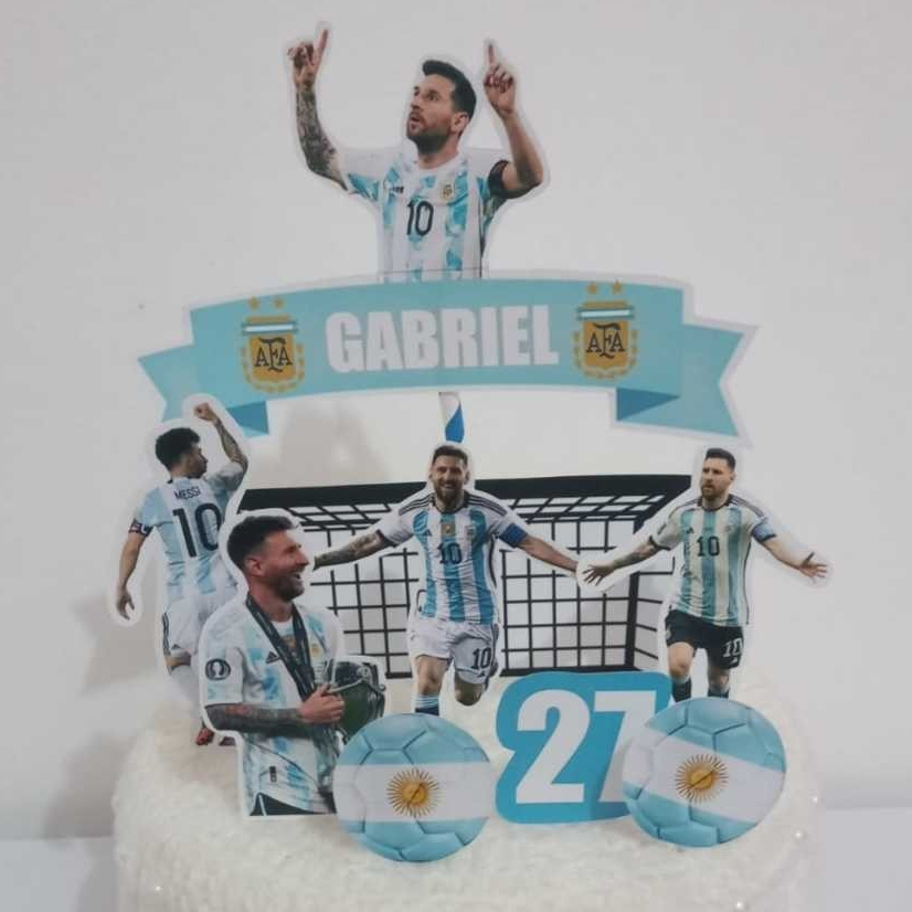 Topo Topper Decoração De Bolo Enfeite Messi