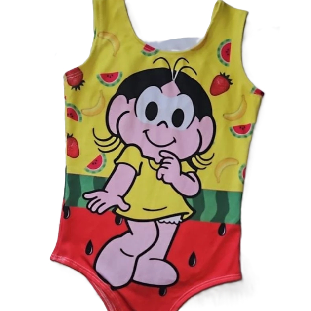 Body Infantil Magali Regata e Maio Turma Da Monica Menina Criança Festa Fantasia Bodys Bore Bori Bory Bodi Meninas