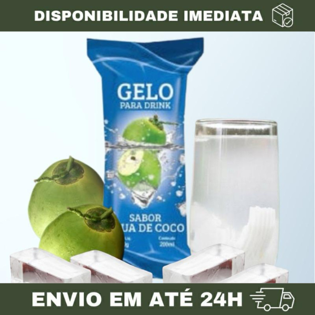 01 PACOTE Embalagem para Gelo Saborizado (Sabor Água de Coco) - 200 Embalagens Bopp 9,5 x 21 Saco Higienico Externo em Oferta na Shopee