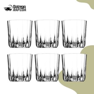 Jogo De Copos 300ml Suco Whisky Drink Em Vidro Cozinha Kit 6 Peças Mesa Posta