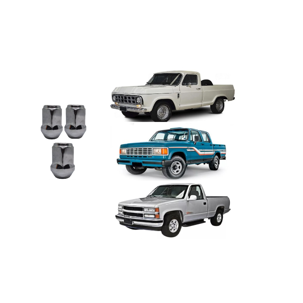 3 Porcas Cromadas Roda Gm D10 D20 Silverado S10 Blazer