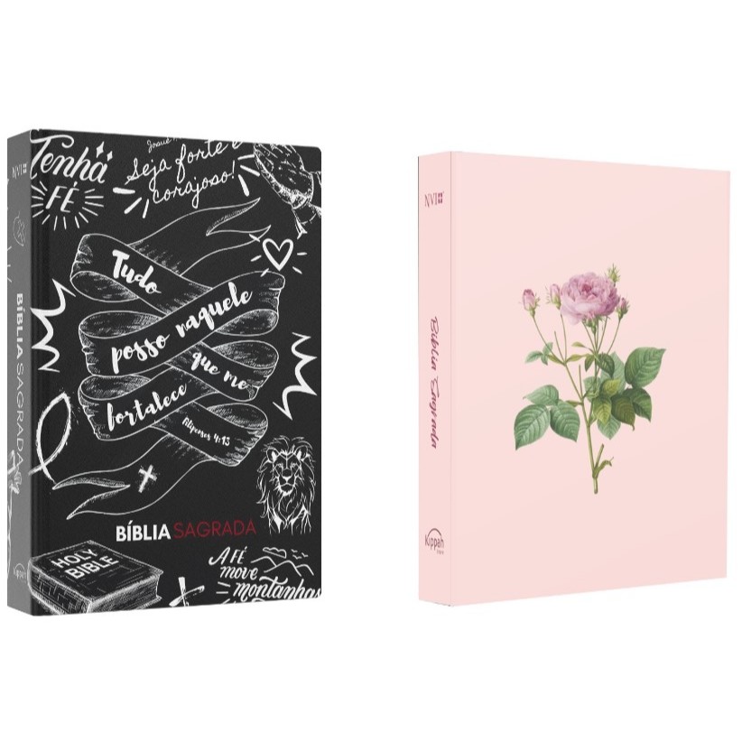 Kit Bíblia Sagrada | NVI | Jovem Cristão + Bíblia Sagrada | NVI | Rosa de Sarom - Books & Magazines