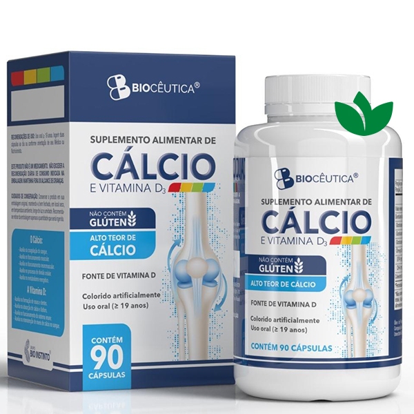 CÁLCIO E VITAMINA D3 90 Cápsulas Biocêutica em Oferta na Shopee