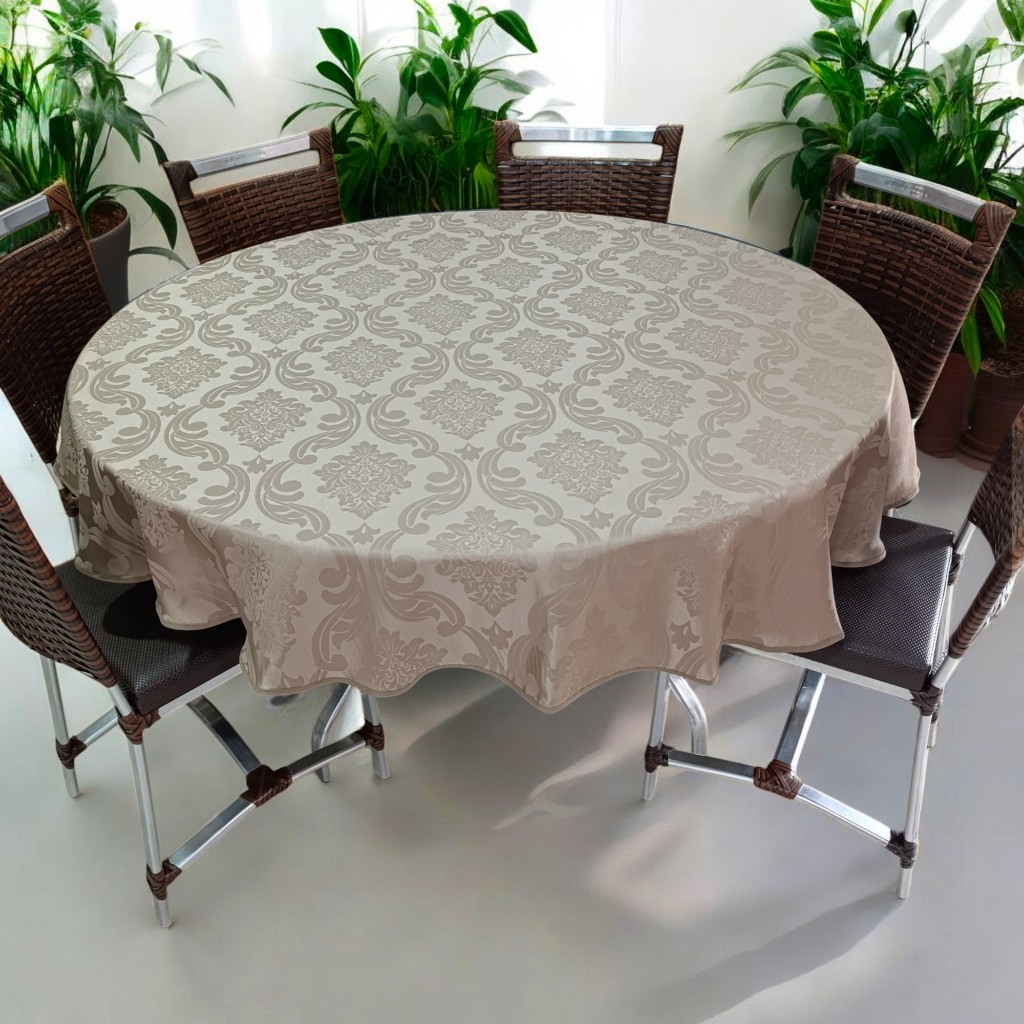 Toalha Forro de Mesa Redonda 6 Cadeiras 1,80m em Jacquard Premium