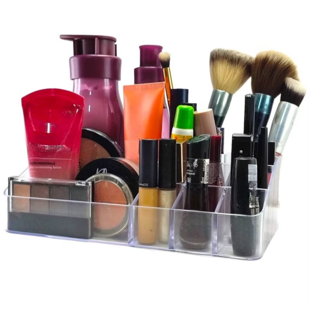 Organizador De Maquiagem Grande Esmalte Pincel Batom Make Porta Cosméticos Acrílico Resistente