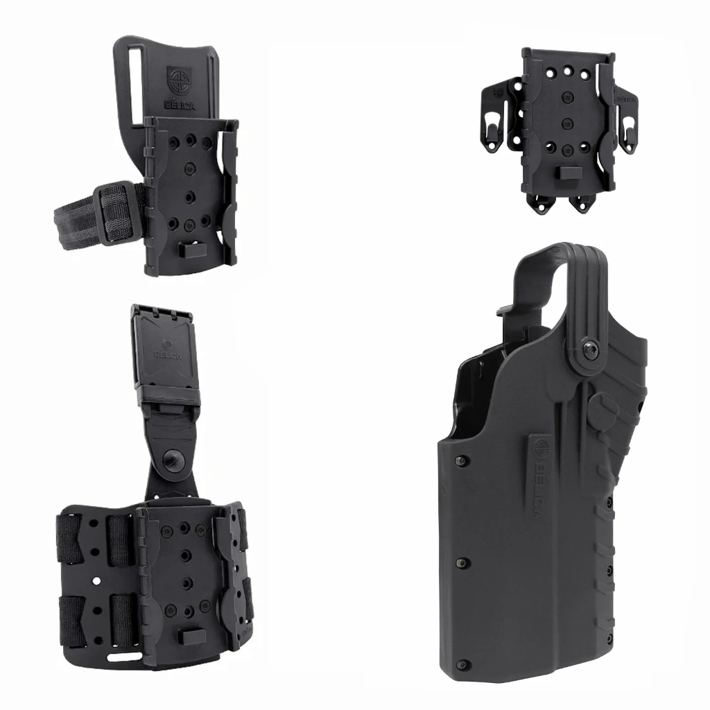Coldre G5F G17- G19- G22 Gen4  -G25- G3 TORO  Speed Mid-Ride Perna Cintura e Colete Bélica
