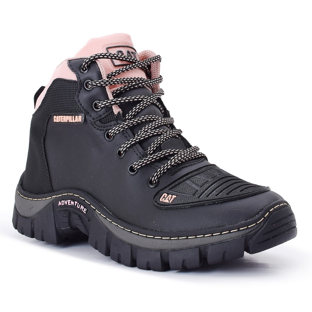 Bota Caterpillar Motoqueiro Adventure Feminina Solado Tratorado Antiderrapante 34 ao 43