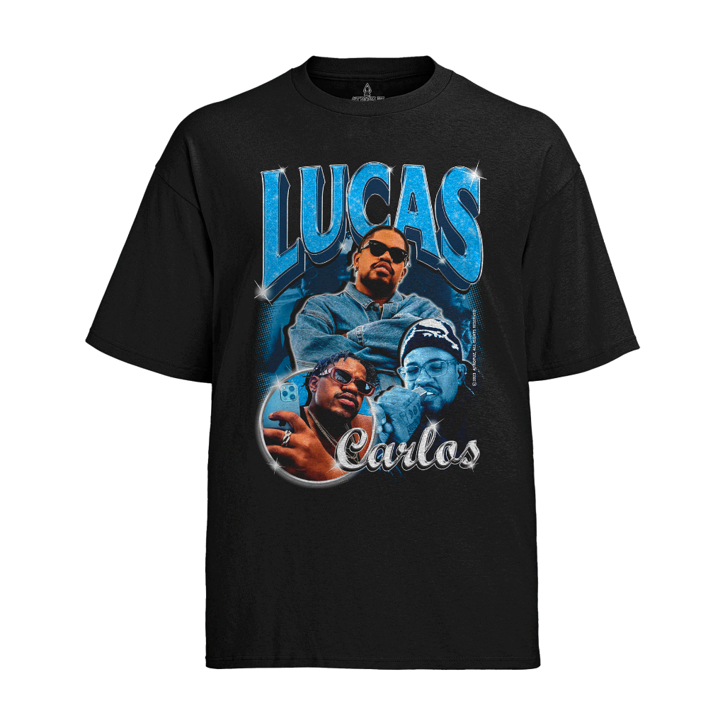 Camiseta Algodão Unissex Tshirt Lucas Carlos Trap Rap