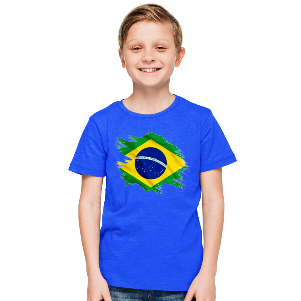Camiseta Infantil Brasil Camisa Seleção Blusas Infantis Promoção Lançamento top