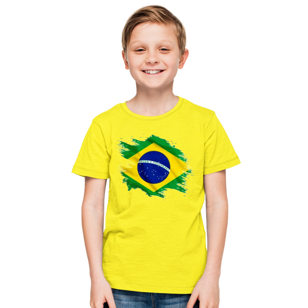 Camiseta Infantil Brasil Camisa Seleção Blusas Infantis Promoção top