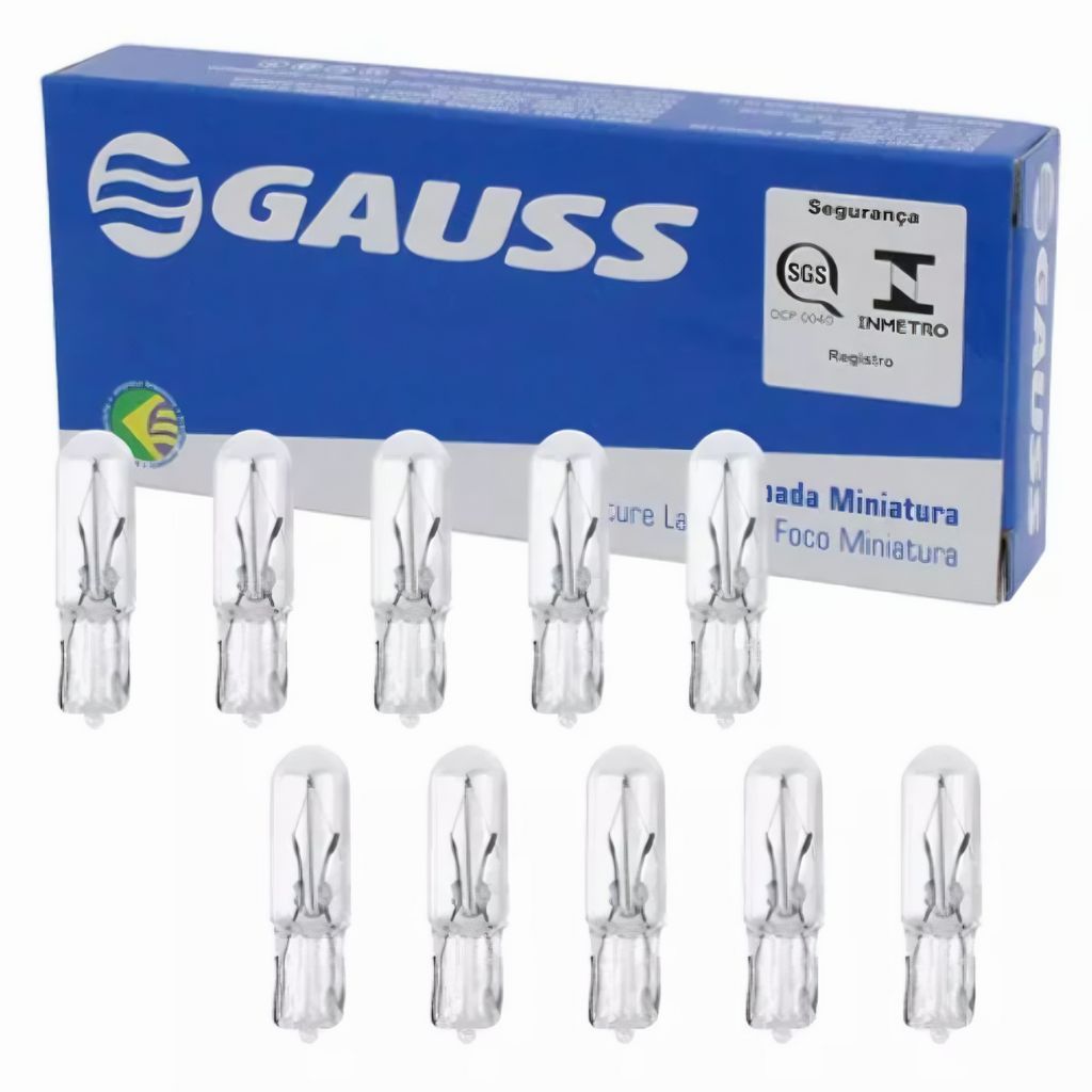 KIT 10 LÂMPADAS MINI PINGUINHO T5 1,2W 12V UNIVERSAIS - GL2721