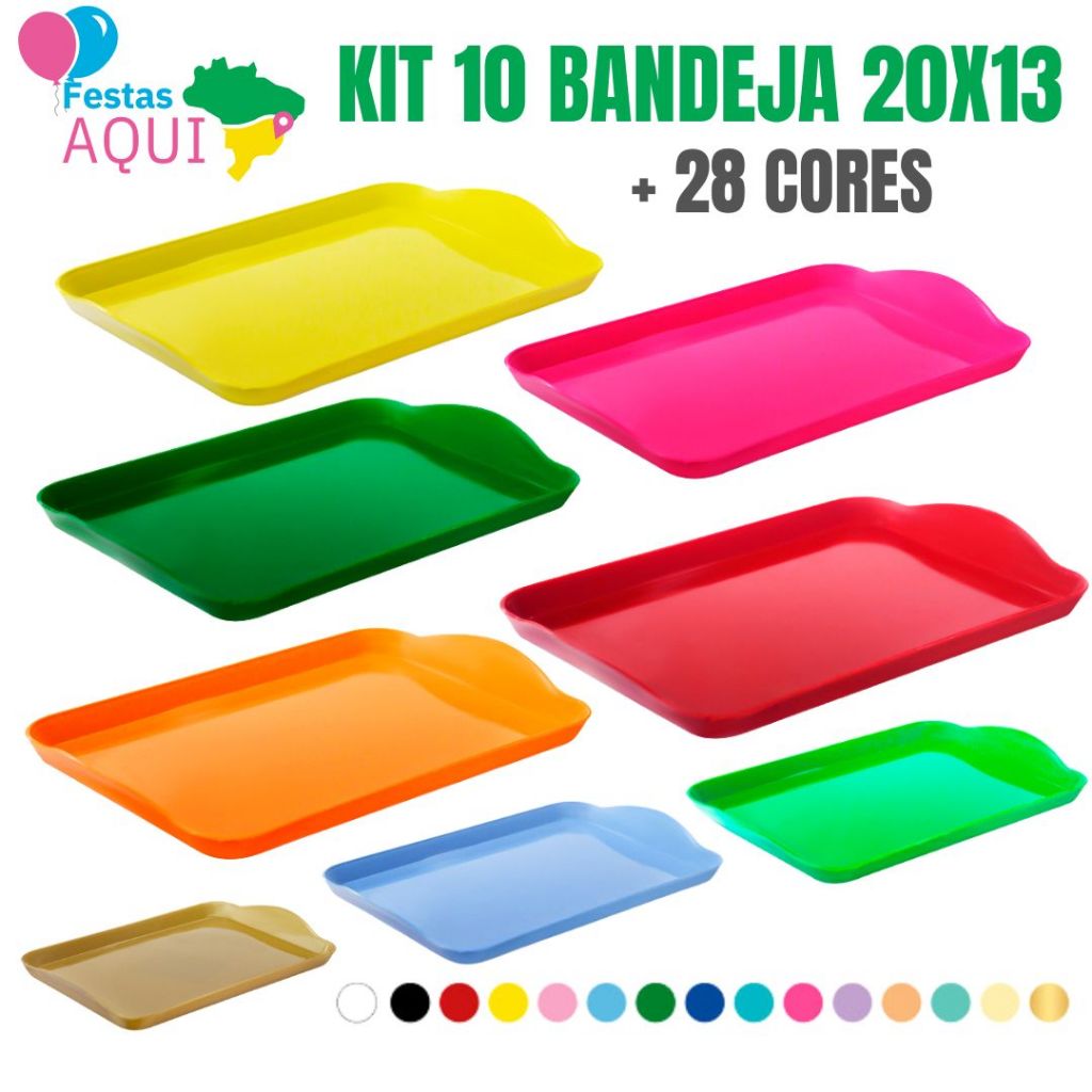 Kit 10 Bandeja pra festa 20x13 em Oferta na Shopee