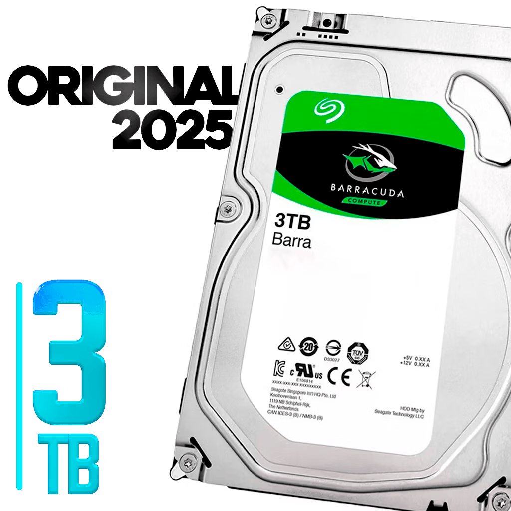 Novo disco rígido interno Barracuda 3tb Sata 3.5/vc Pc, cor verde