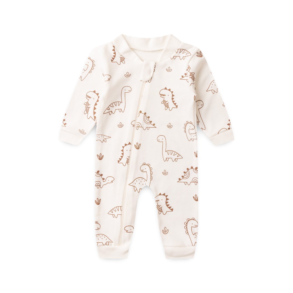 Macacão Bebê Suedine Estampado com Zíper RN ao G