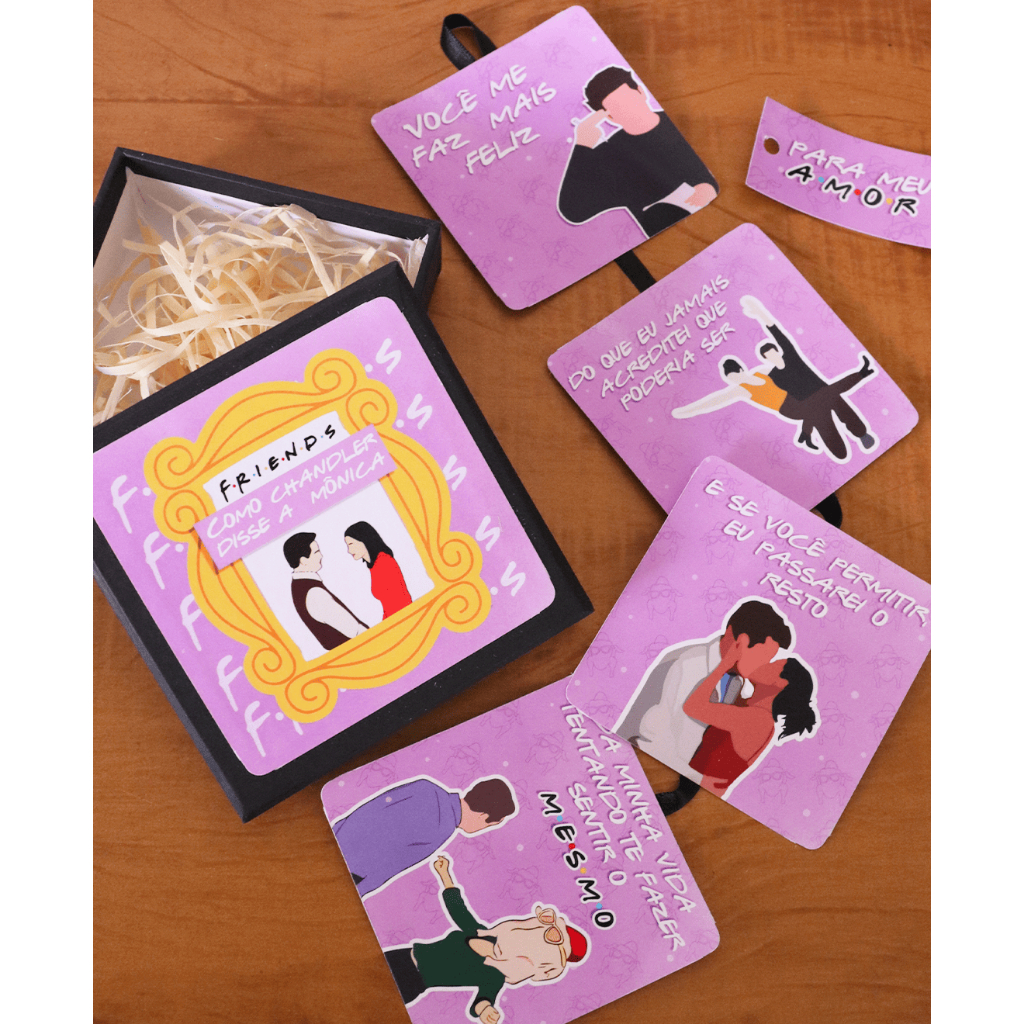 Mini Box Friends - Cartões com Frases como Chandler Disse à Mônica - Presente romântico