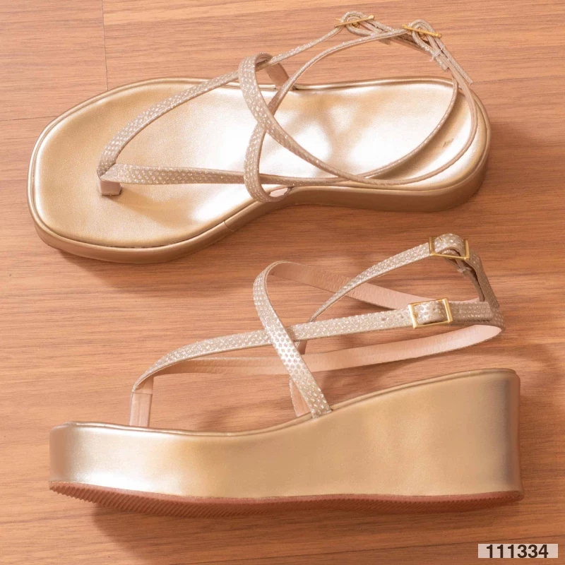 Sandalia Flat Confort com Strass Plataforma Anabela Strass de gliter 2 Traseiras Ref 2110