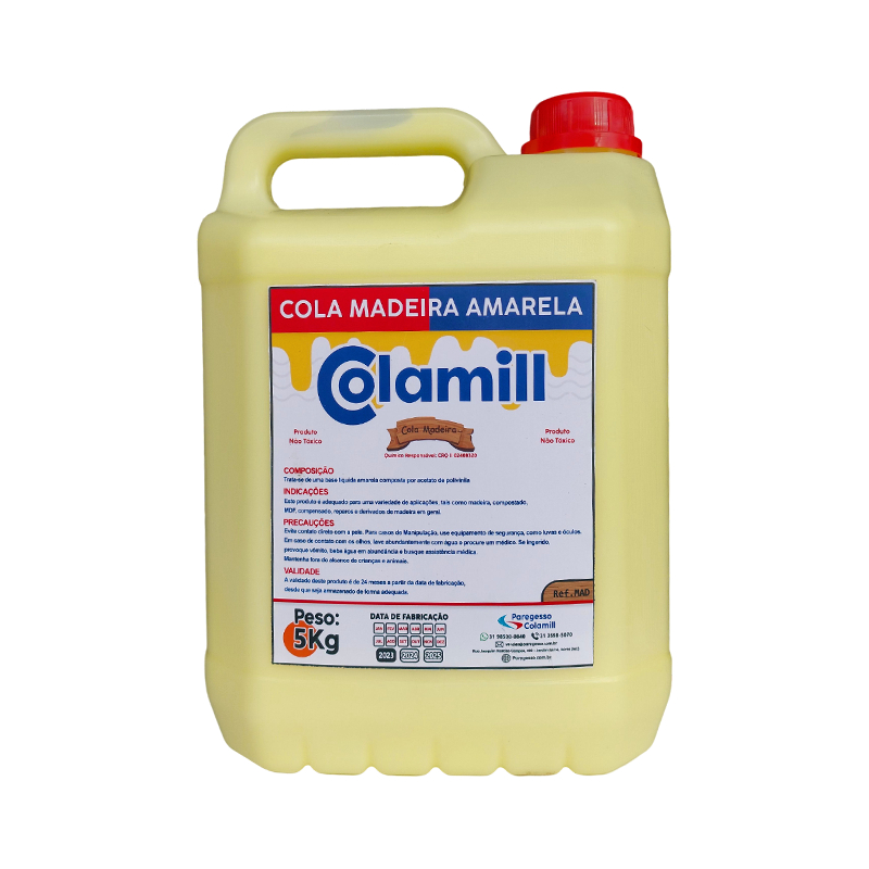 Cola PVA Amarela para Madeira e Artesanato - Colamill