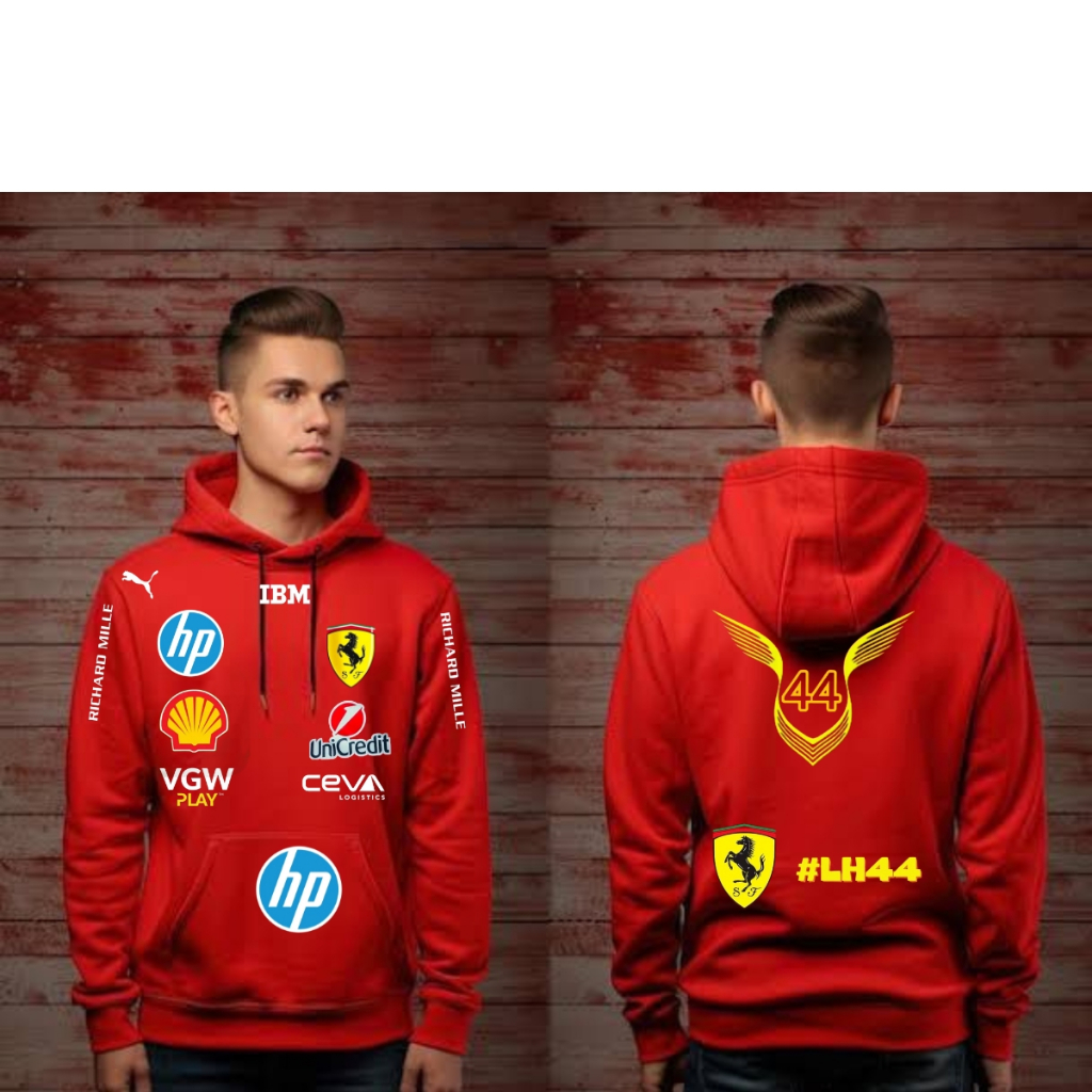 moletom lewis hamilton 44 lançamento 2025 equipe ferrari modelo f1 corrida algodão automotivo