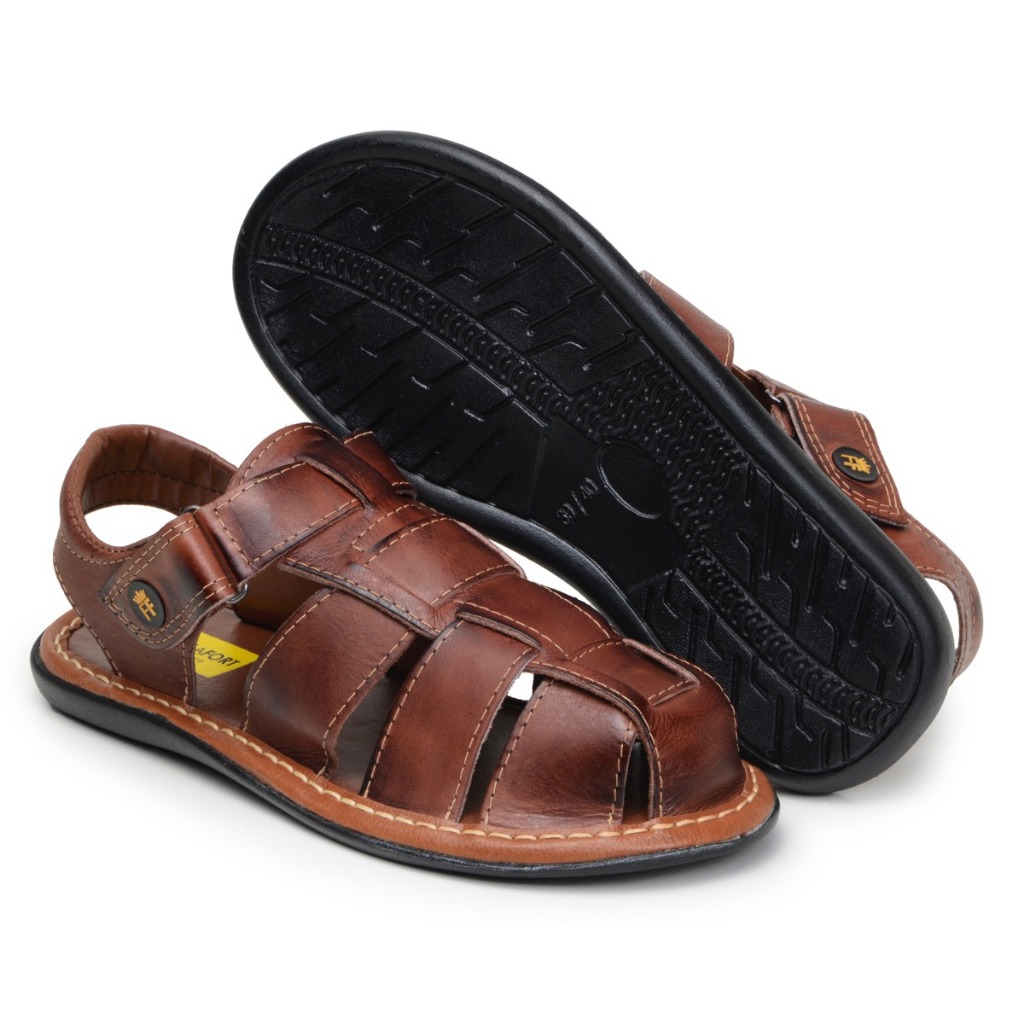 Sandalia Masculina Feminina Fechada em Couro FrancaFort Segurança e Conforto ao Dirigir e Caminhar