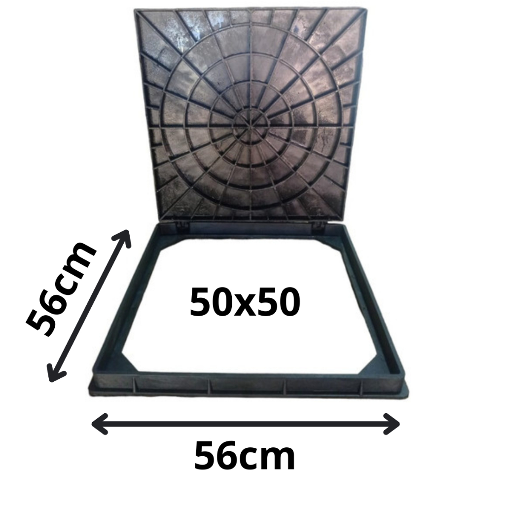 Tampa de Esgoto 50x50cm Caixa de Passagem  Telefone Caixa Inspeção PVC Resistente 200Kg Articulada