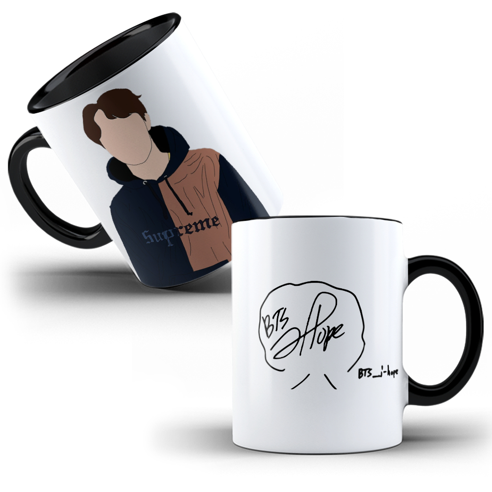 Caneca de Porcelana Grupo BTS J-HOPE Autógrafo