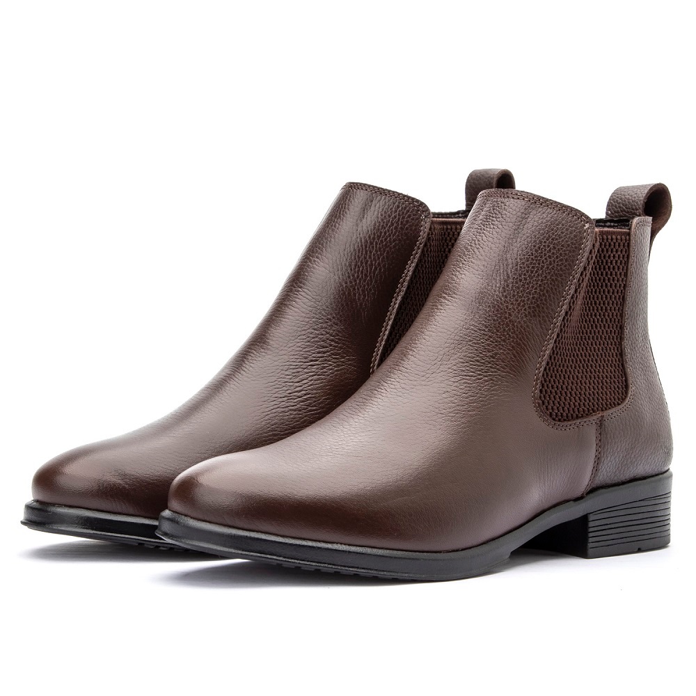 bota feminina estilo botina 100% couro nobre para trabalho ou dia a dia