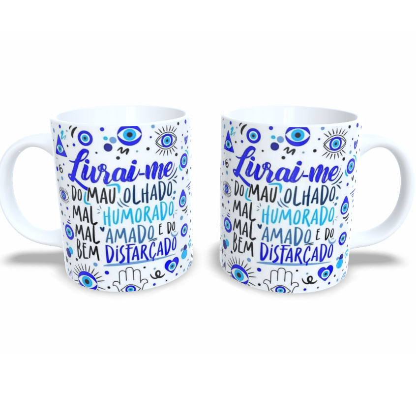 Caneca Livrai-me Personalizada Com Nome Presente Amiga Frases Motivacionais Olho Grego Full HD 2661 em Oferta na Shopee